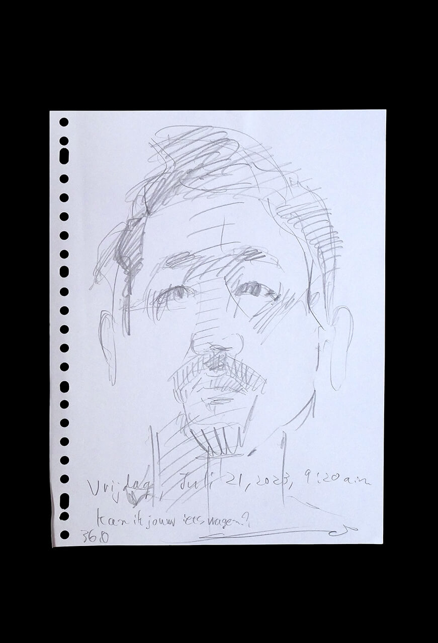 Contemporary artist SHINTAKU Tomoni's 2023/7/21 Self-portrait or pencil drawing