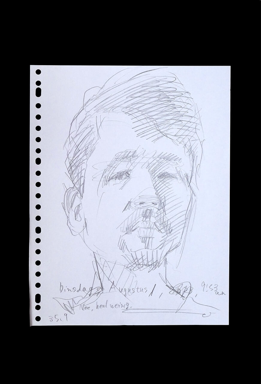 Contemporary artist SHINTAKU Tomoni's 2023/8/1 Self-portrait or pencil drawing