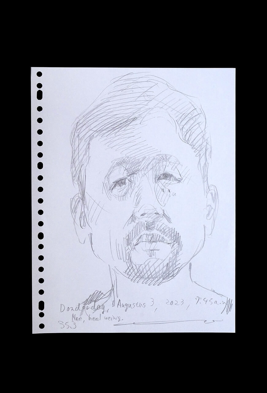Contemporary artist SHINTAKU Tomoni's 2023/8/3 Self-portrait or pencil drawing