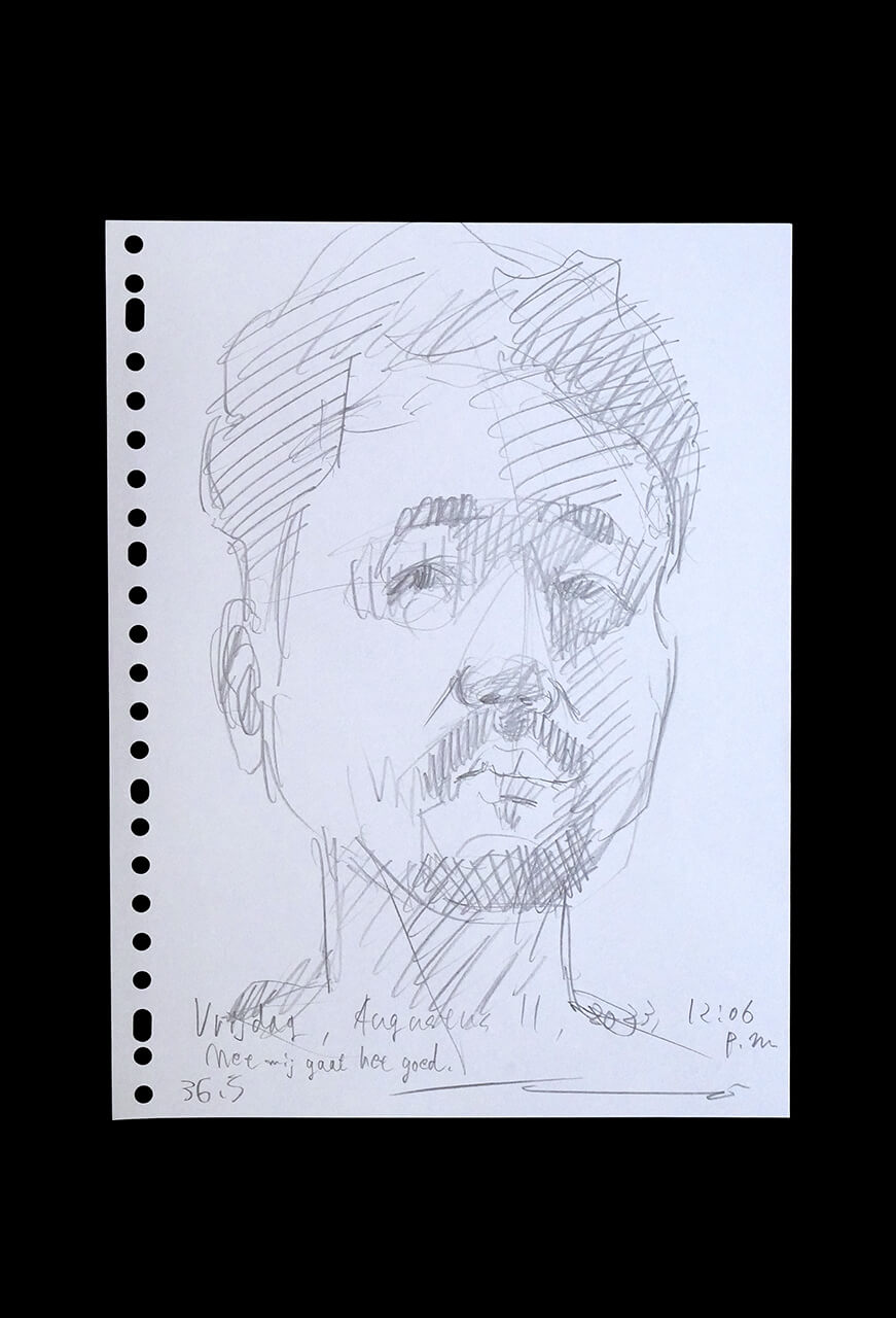 Contemporary artist SHINTAKU Tomoni's 2023/8/11 Self-portrait or pencil drawing