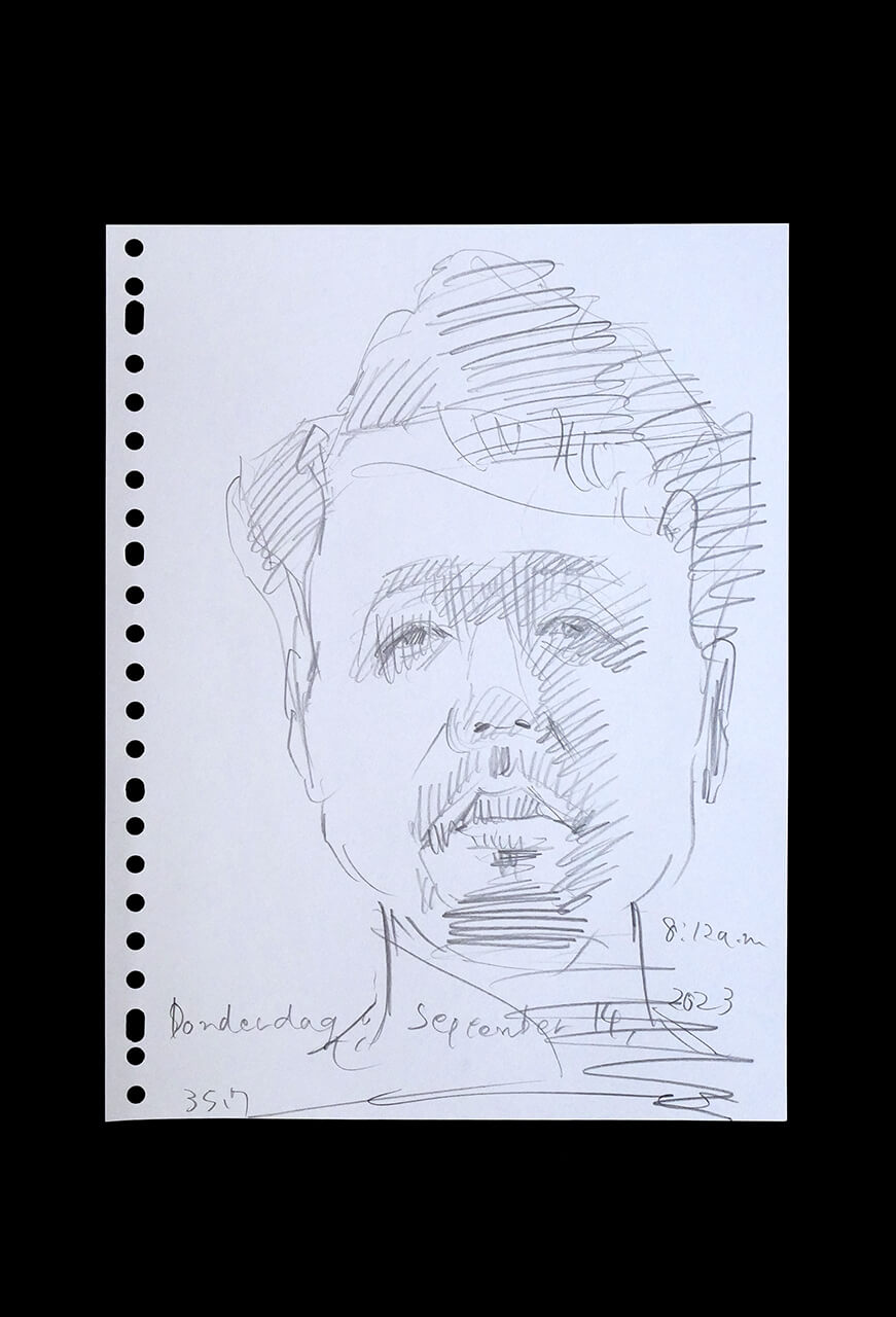 Contemporary artist SHINTAKU Tomoni's 2023/9/14 Self-portrait or pencil drawing