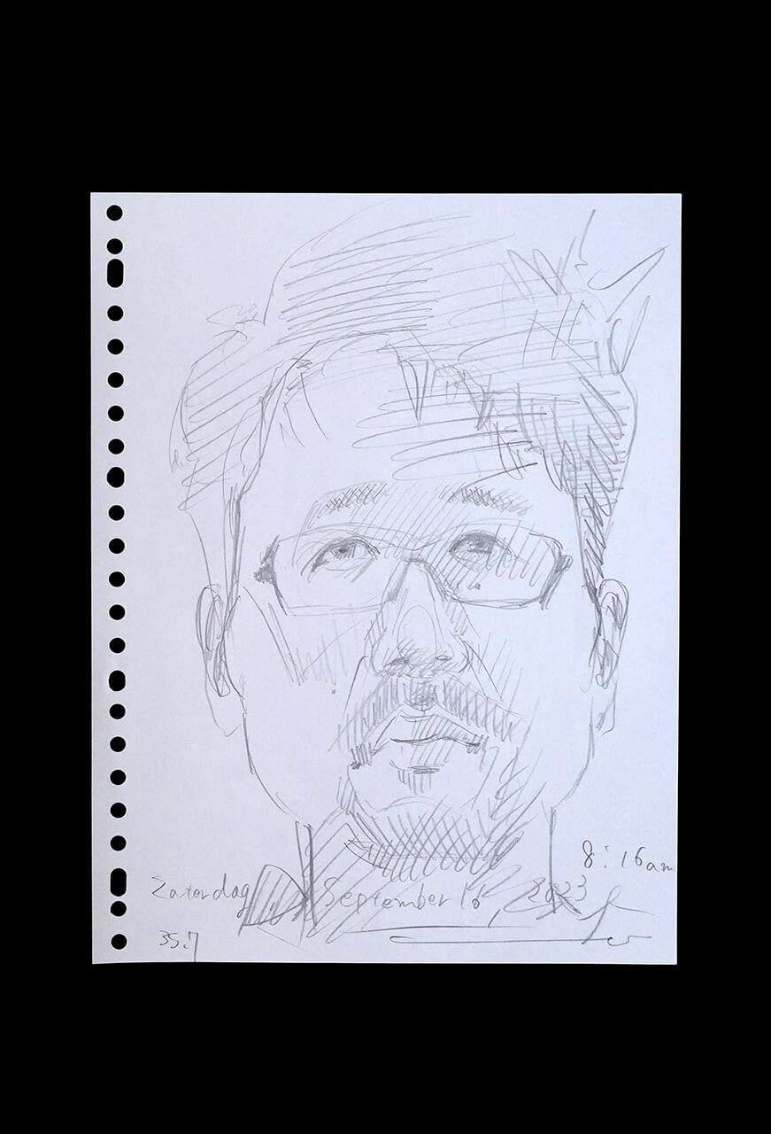 Contemporary artist SHINTAKU Tomoni's 2023/9/16 Self-portrait or pencil drawing