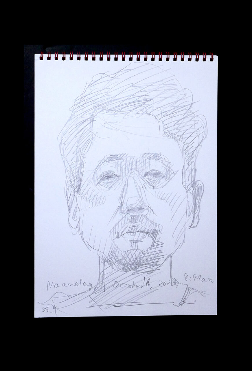Contemporary artist SHINTAKU Tomoni's 2023/10/16 Self-portrait or pencil drawing