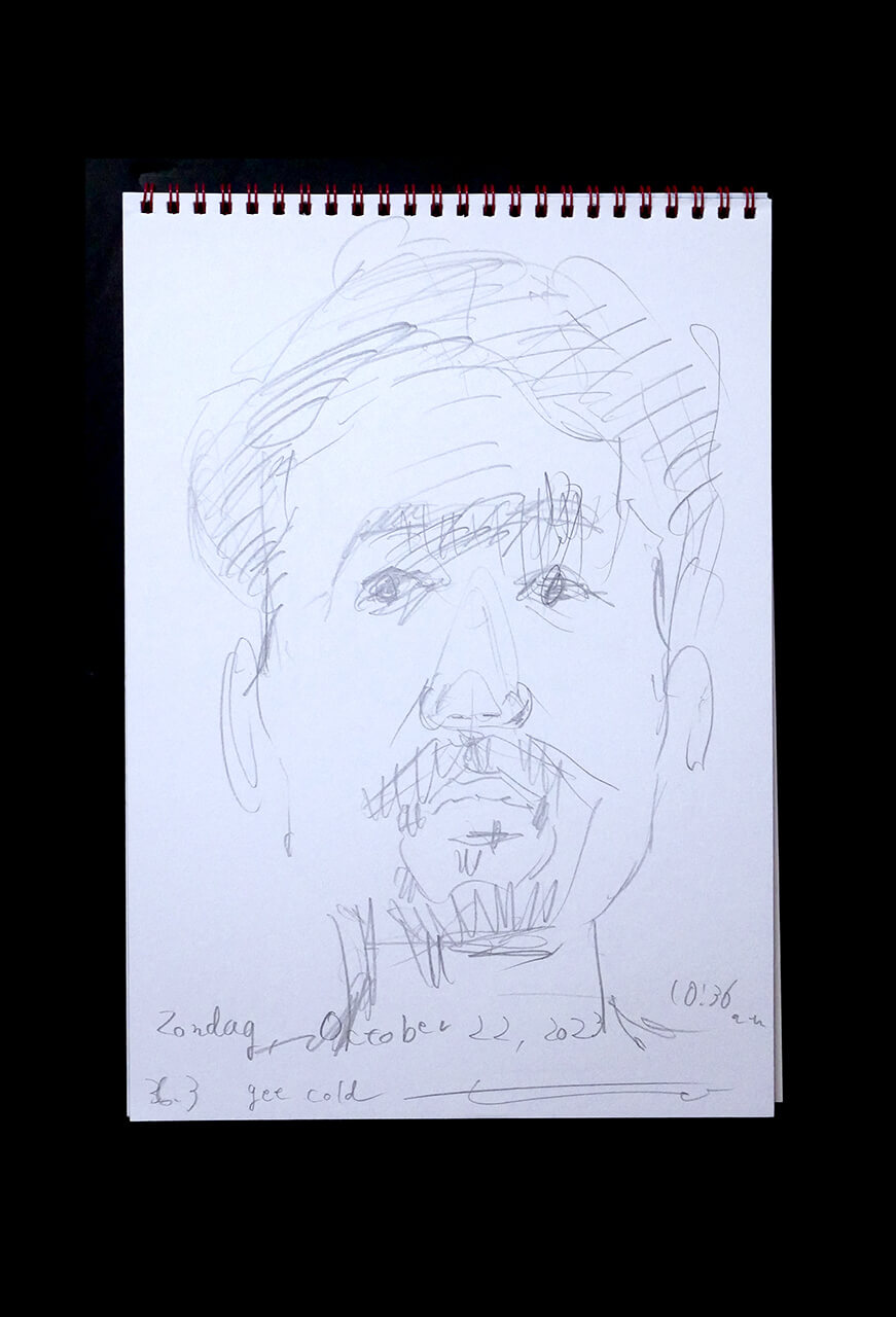 Contemporary artist SHINTAKU Tomoni's 2023/10/22 Self-portrait or pencil drawing
