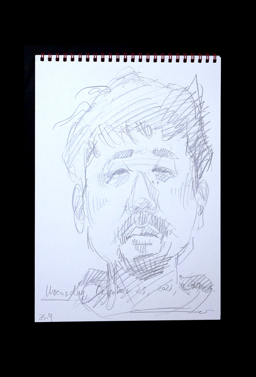 Contemporary artist SHINTAKU Tomoni's 2023/10/25 Self-portrait or pencil drawing