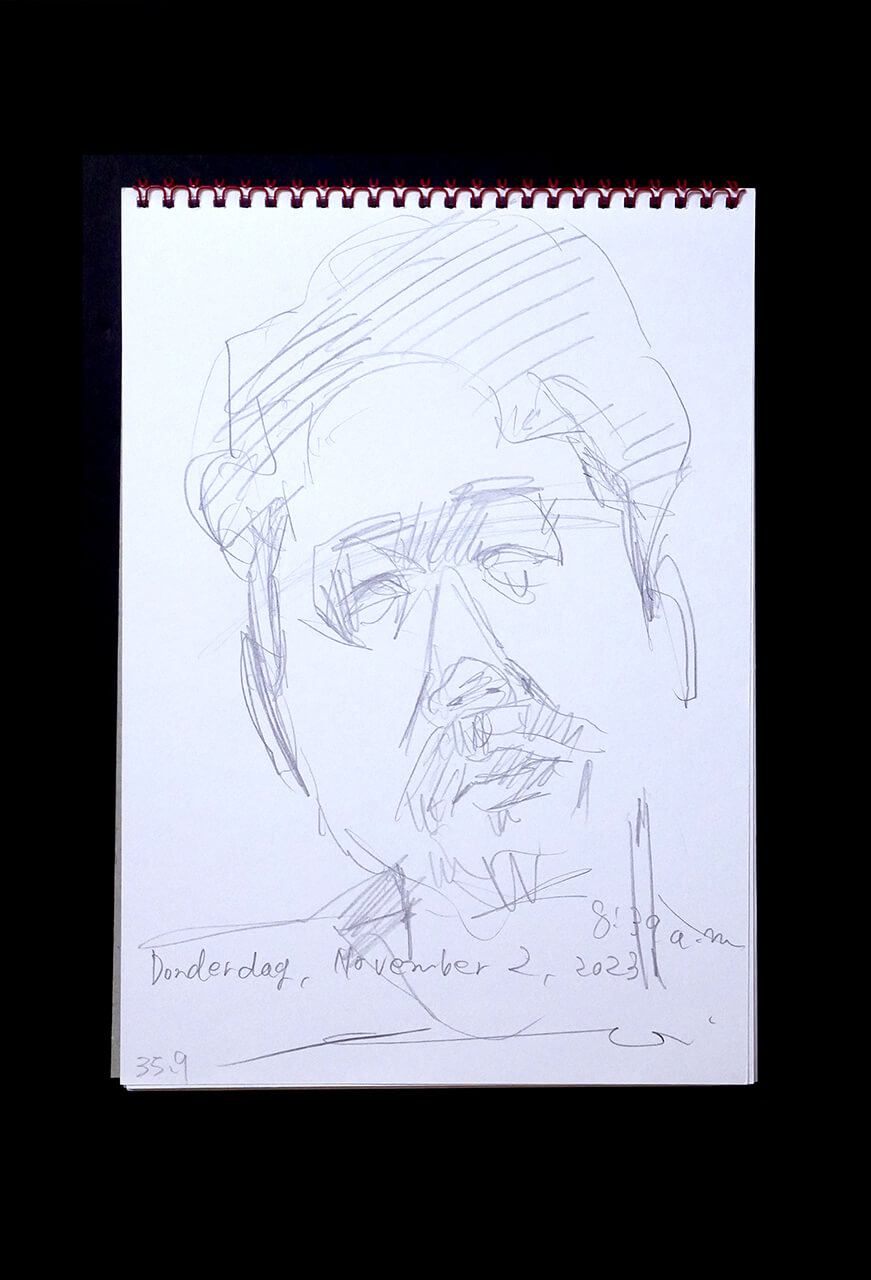 Contemporary artist SHINTAKU Tomoni's 2023/11/2 Self-portrait or pencil drawing