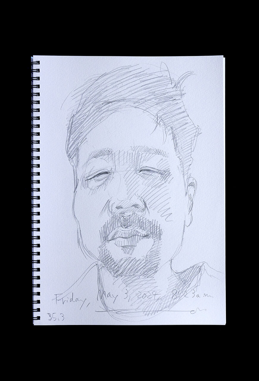 Contemporary artist SHINTAKU Tomoni's 2024/5/3 Self-portrait or pencil drawing