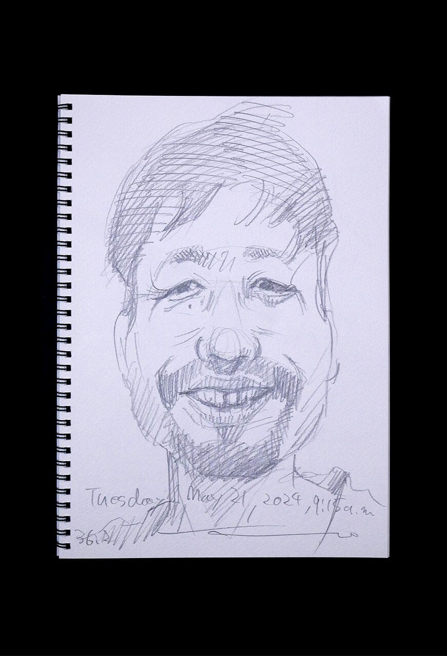 Contemporary artist SHINTAKU Tomoni's 2024/5/21 Self-portrait or pencil drawing