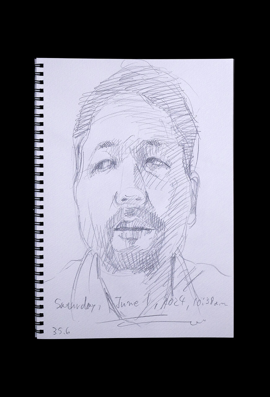 Contemporary artist SHINTAKU Tomoni's 2024/6/1 Self-portrait or pencil drawing