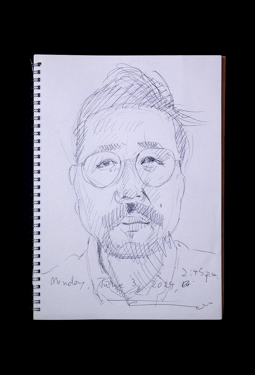 Contemporary artist SHINTAKU Tomoni's 2024/6/3 Self-portrait or pencil drawing
