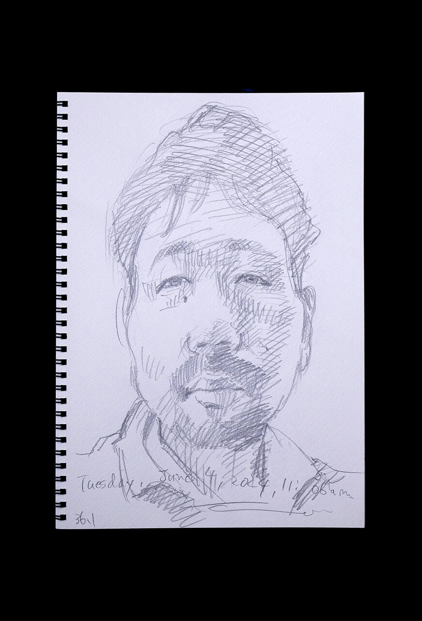Contemporary artist SHINTAKU Tomoni's 2024/6/4 Self-portrait or pencil drawing
