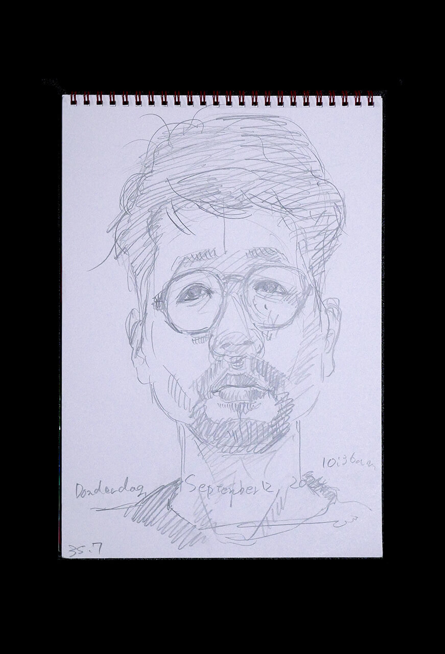 Contemporary artist SHINTAKU Tomoni's 2024/9/12 Self-portrait or pencil drawing