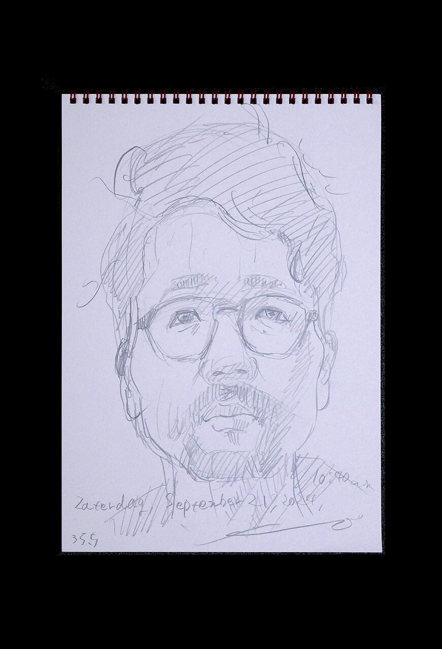 Contemporary artist SHINTAKU Tomoni's 2024/9/21 Self-portrait or pencil drawing