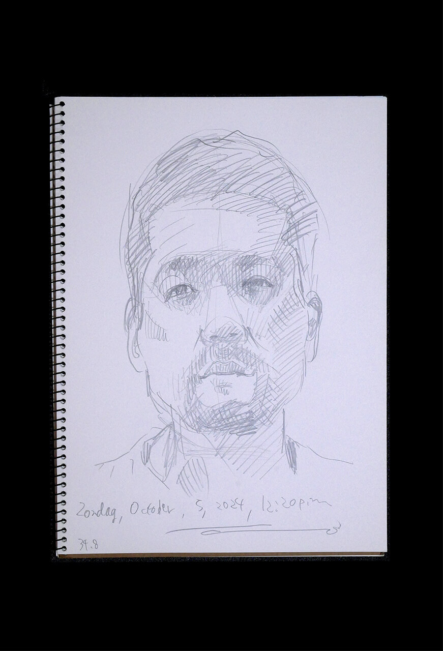 Contemporary artist SHINTAKU Tomoni's 2024/10/5 Self-portrait or pencil drawing