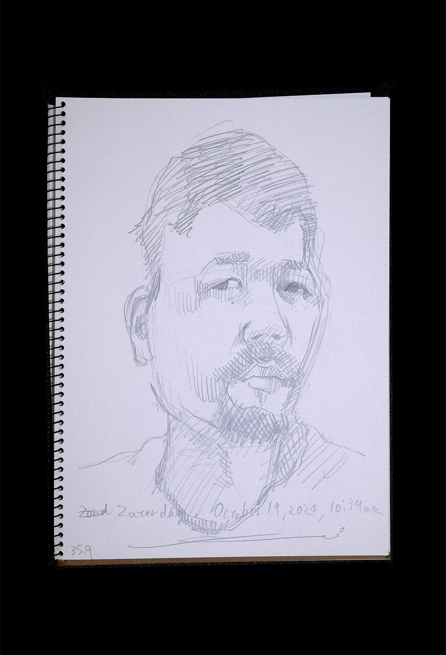 Contemporary artist SHINTAKU Tomoni's 2024/10/19 Self-portrait or pencil drawing
