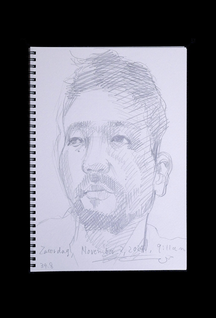 Contemporary artist SHINTAKU Tomoni's 2024/11/2 Self-portrait or pencil drawing