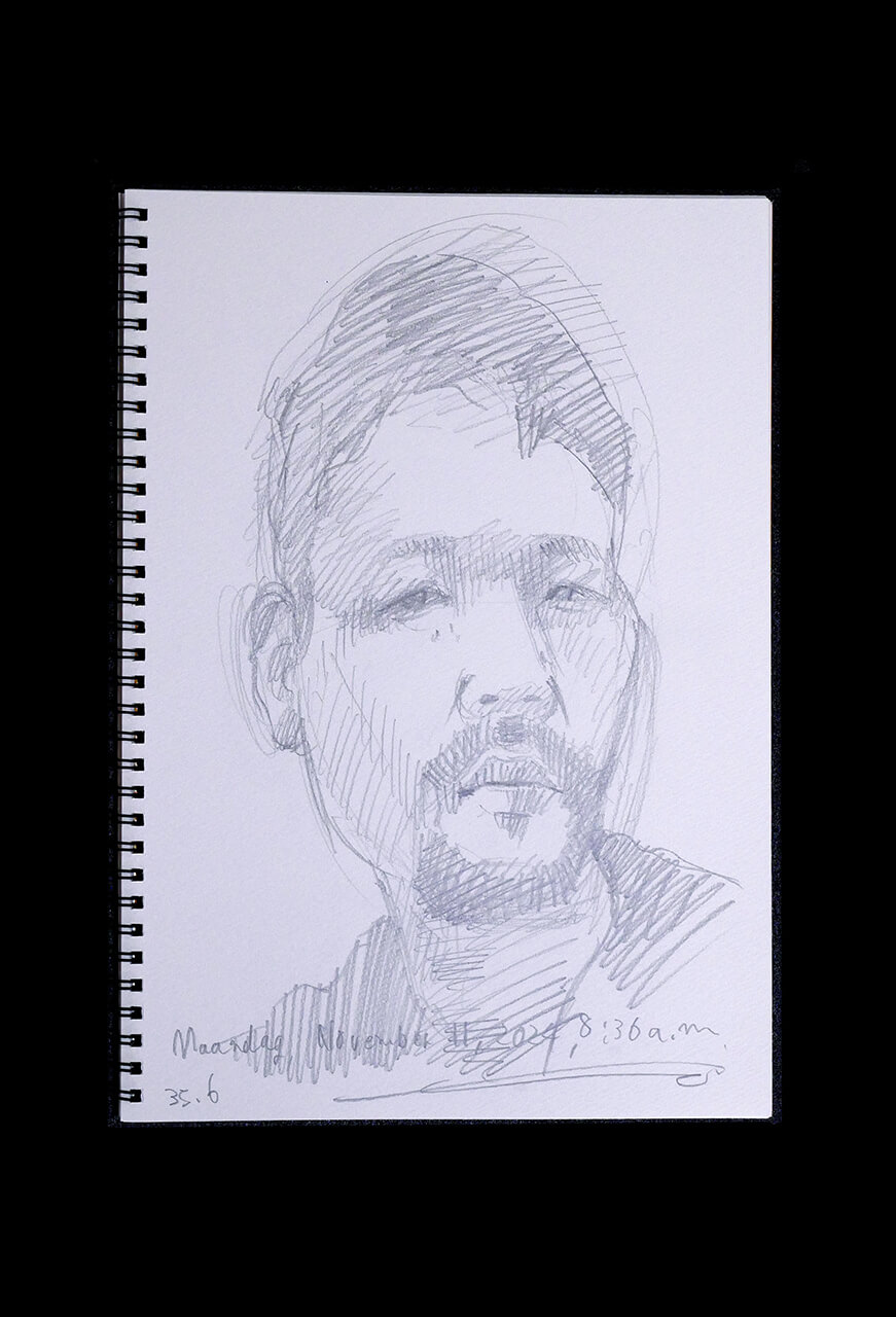 Contemporary artist SHINTAKU Tomoni's 2024/11/11 Self-portrait or pencil drawing