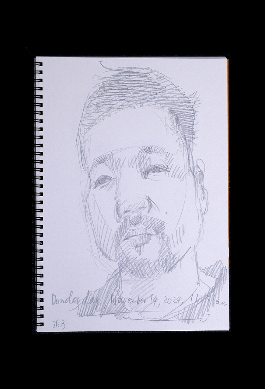 Contemporary artist SHINTAKU Tomoni's 2024/11/14 Self-portrait or pencil drawing