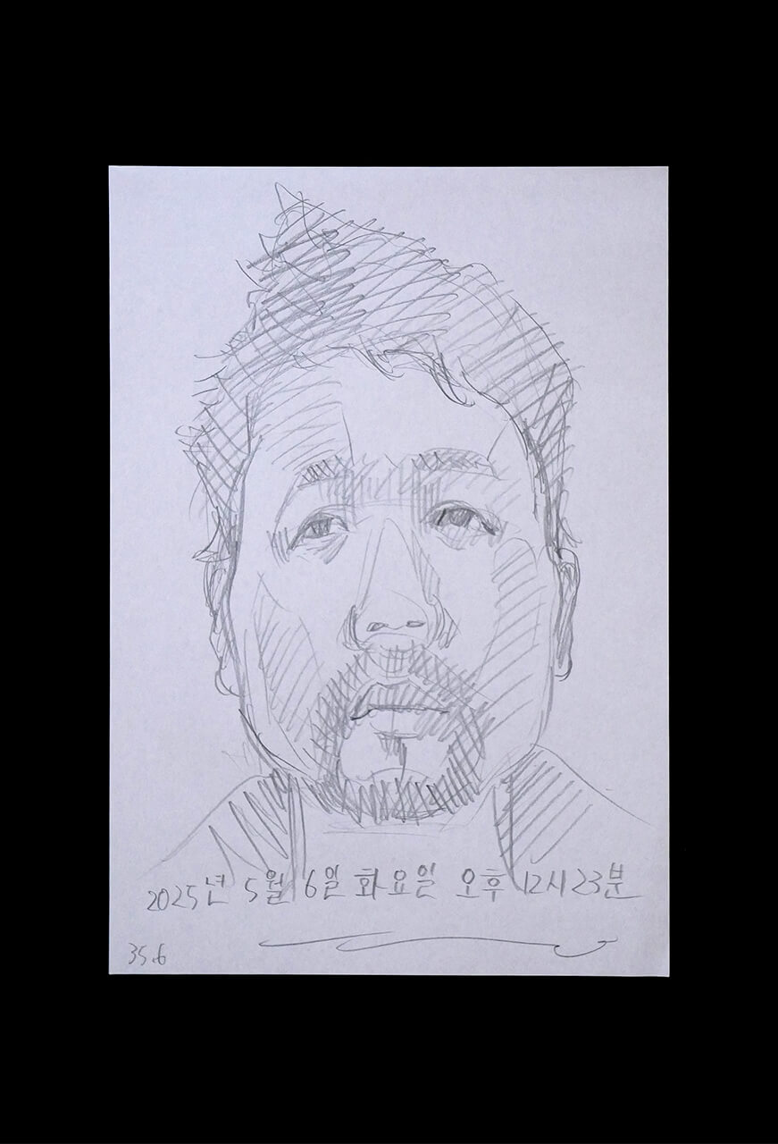 Contemporary artist SHINTAKU Tomoni's 2025/5/6 Self-portrait or pencil drawing