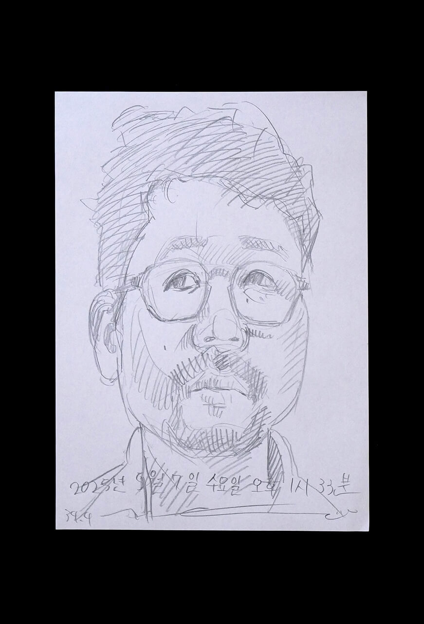 Contemporary artist SHINTAKU Tomoni's 2025/5/7 Self-portrait or pencil drawing