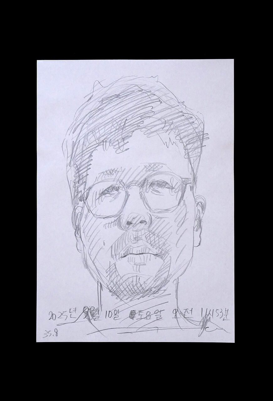 Contemporary artist SHINTAKU Tomoni's 2025/5/10 Self-portrait or pencil drawing