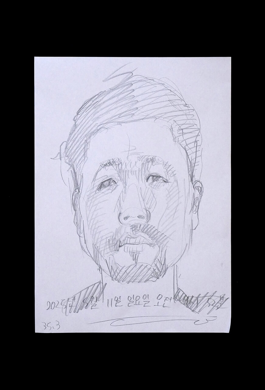 Contemporary artist SHINTAKU Tomoni's 2025/5/11 Self-portrait or pencil drawing