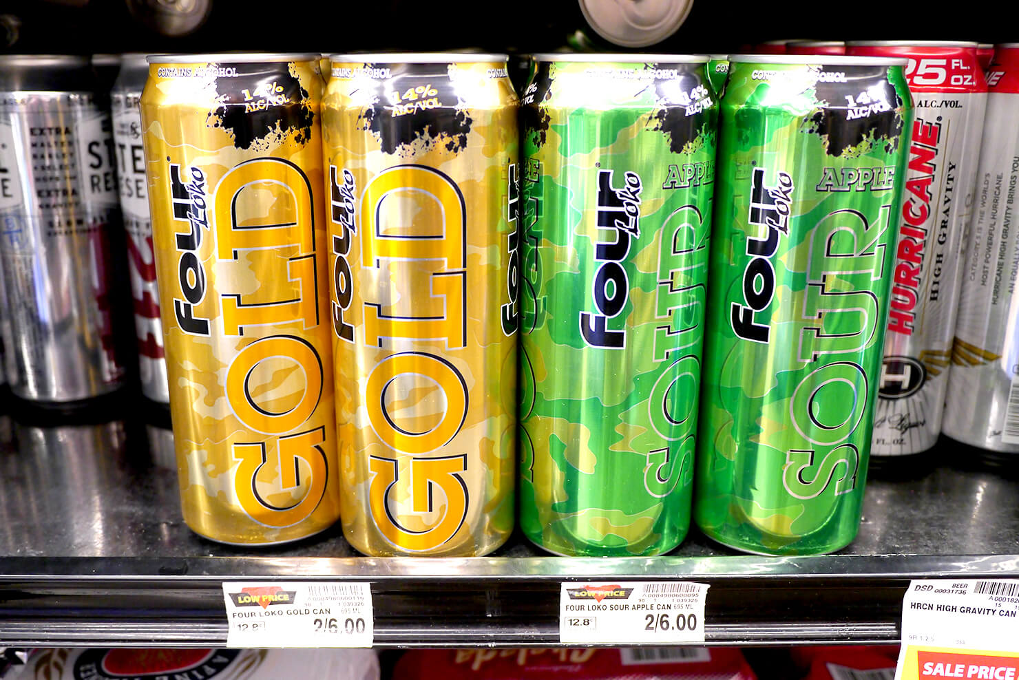 アメリカ版ストロングゼロ「Four Loko」フォーロコのスーパーでの商品陳列風景